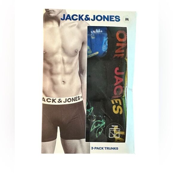 NWT Jack & Jones Men’s 3 Pack Boxer Briefs Multi Color Design - Size M - Picture 5 of 11